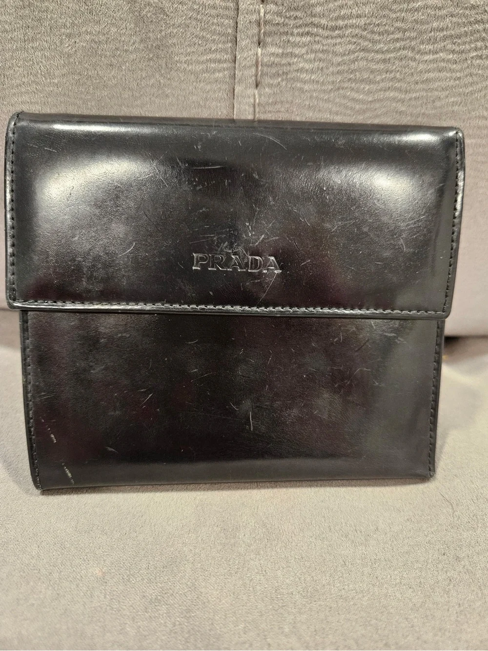 Vintage Prada Spazzolato  Leather compact wallet